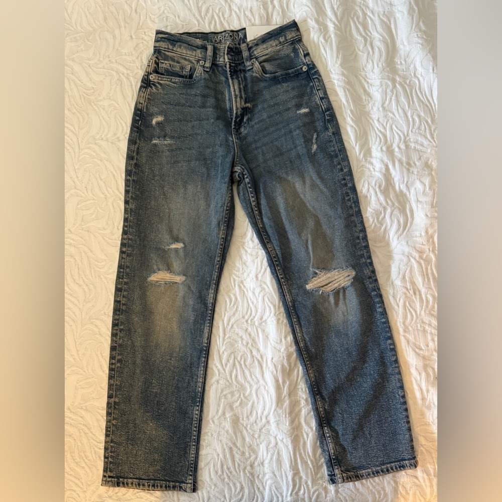 Arizona Jean Company Distressed Blue Denim Jeans